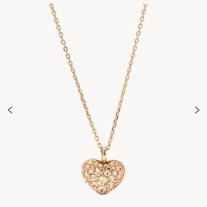 Fossil rose gold glitz heart necklace brand new